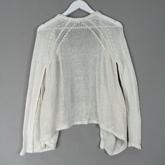 Helmut Lang Womens Sweater Small White 100% Linen Crochet Open Cardigan Beachy - Picture 6 of 10